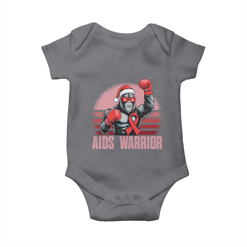 Christmas Santa Bigfoot HIV Awareness Baby Onesie Retro Vintage Style Gift - Wonder Print Shop