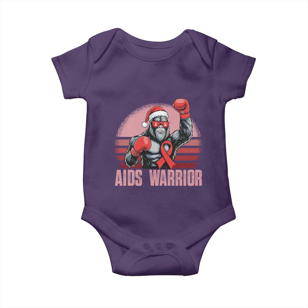 Christmas Santa Bigfoot HIV Awareness Baby Onesie Retro Vintage Style Gift - Wonder Print Shop