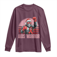 Christmas Santa Bigfoot HIV Awareness Long Sleeve Shirt Retro Vintage Style Gift - Wonder Print Shop