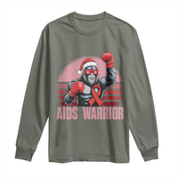 Christmas Santa Bigfoot HIV Awareness Long Sleeve Shirt Retro Vintage Style Gift - Wonder Print Shop