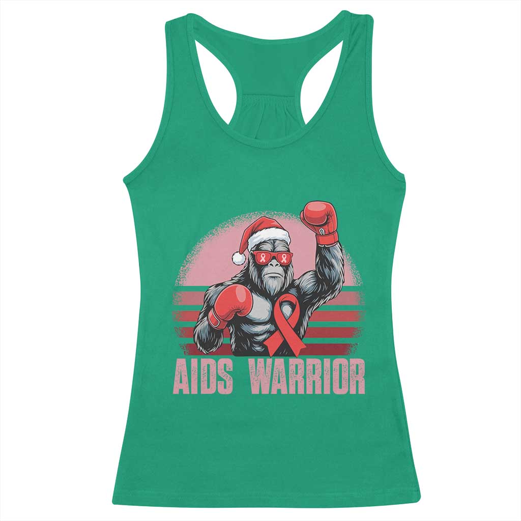 Christmas Santa Bigfoot HIV Awareness Racerback Tank Top Retro Vintage Style Gift - Wonder Print Shop