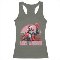 Christmas Santa Bigfoot HIV Awareness Racerback Tank Top Retro Vintage Style Gift - Wonder Print Shop