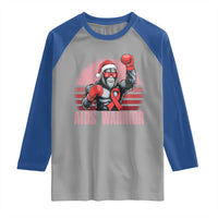 Christmas Santa Bigfoot HIV Awareness Raglan Shirt Retro Vintage Style Gift - Wonder Print Shop