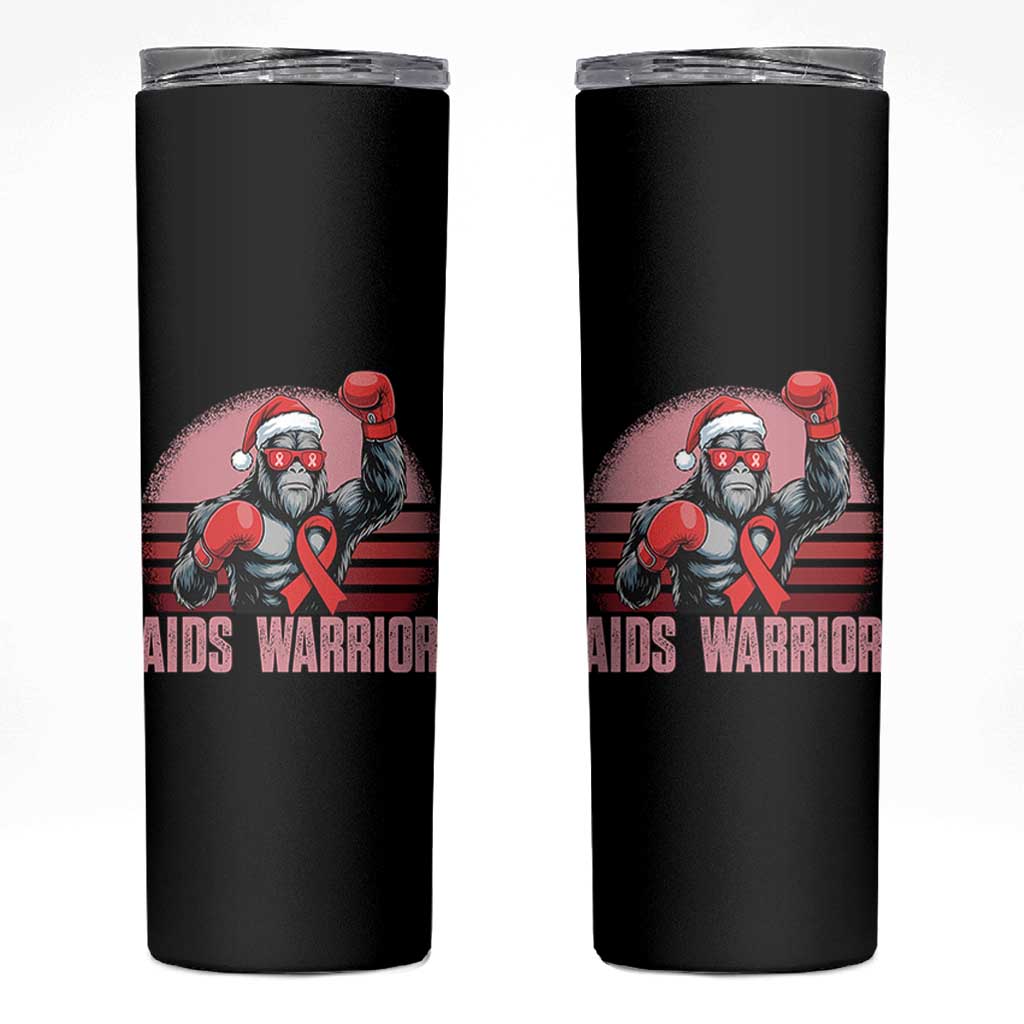 Christmas Santa Bigfoot HIV Awareness Skinny Tumbler Retro Vintage Style Gift - Wonder Print Shop