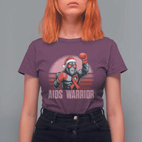 Christmas Santa Bigfoot HIV Awareness T Shirt For Women Retro Vintage Style Gift - Wonder Print Shop