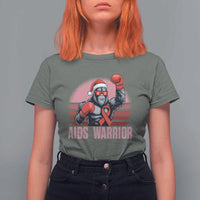 Christmas Santa Bigfoot HIV Awareness T Shirt For Women Retro Vintage Style Gift - Wonder Print Shop