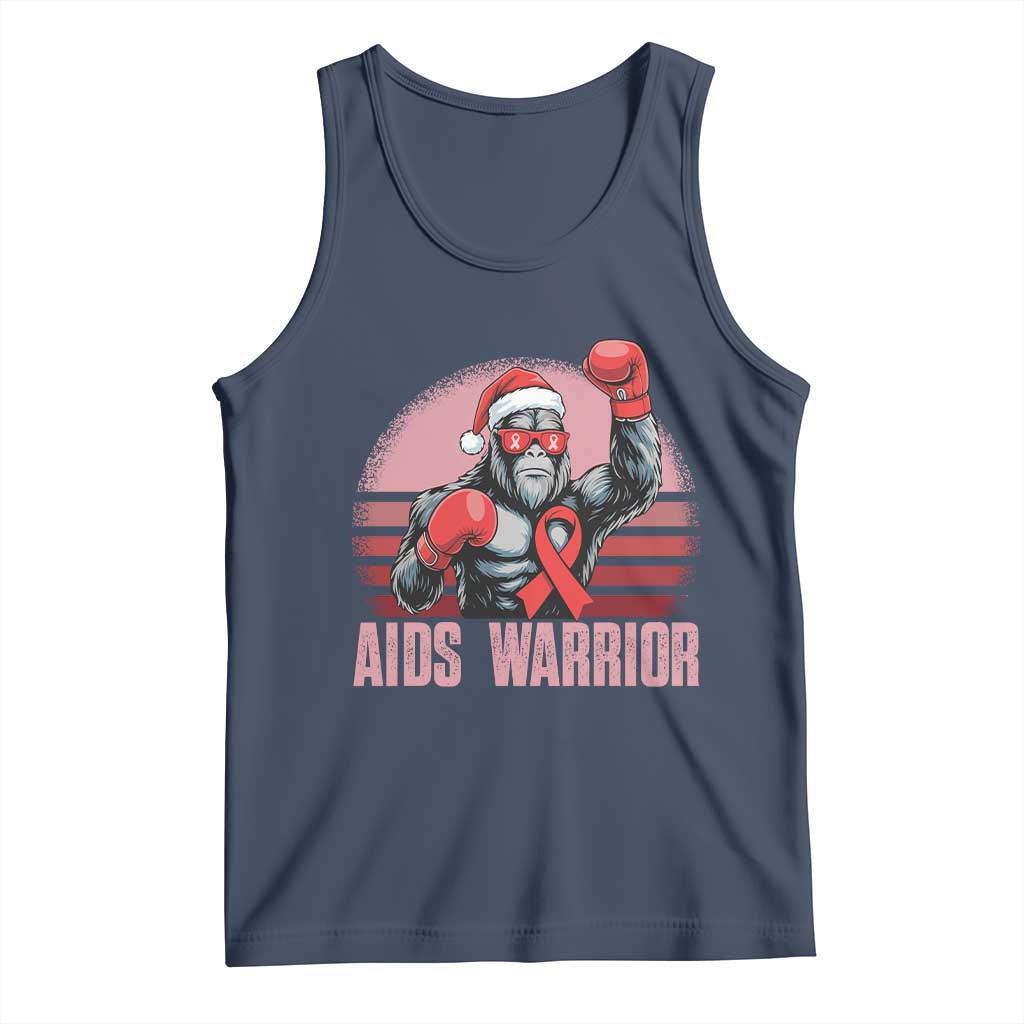 Christmas Santa Bigfoot HIV Awareness Tank Top Retro Vintage Style Gift - Wonder Print Shop