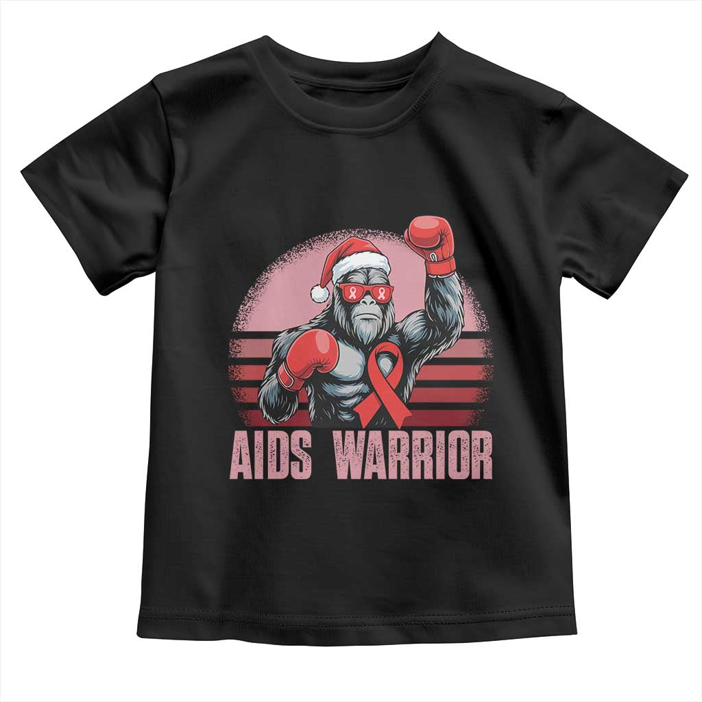 Christmas Santa Bigfoot HIV Awareness Toddler T Shirt Retro Vintage Style Gift - Wonder Print Shop