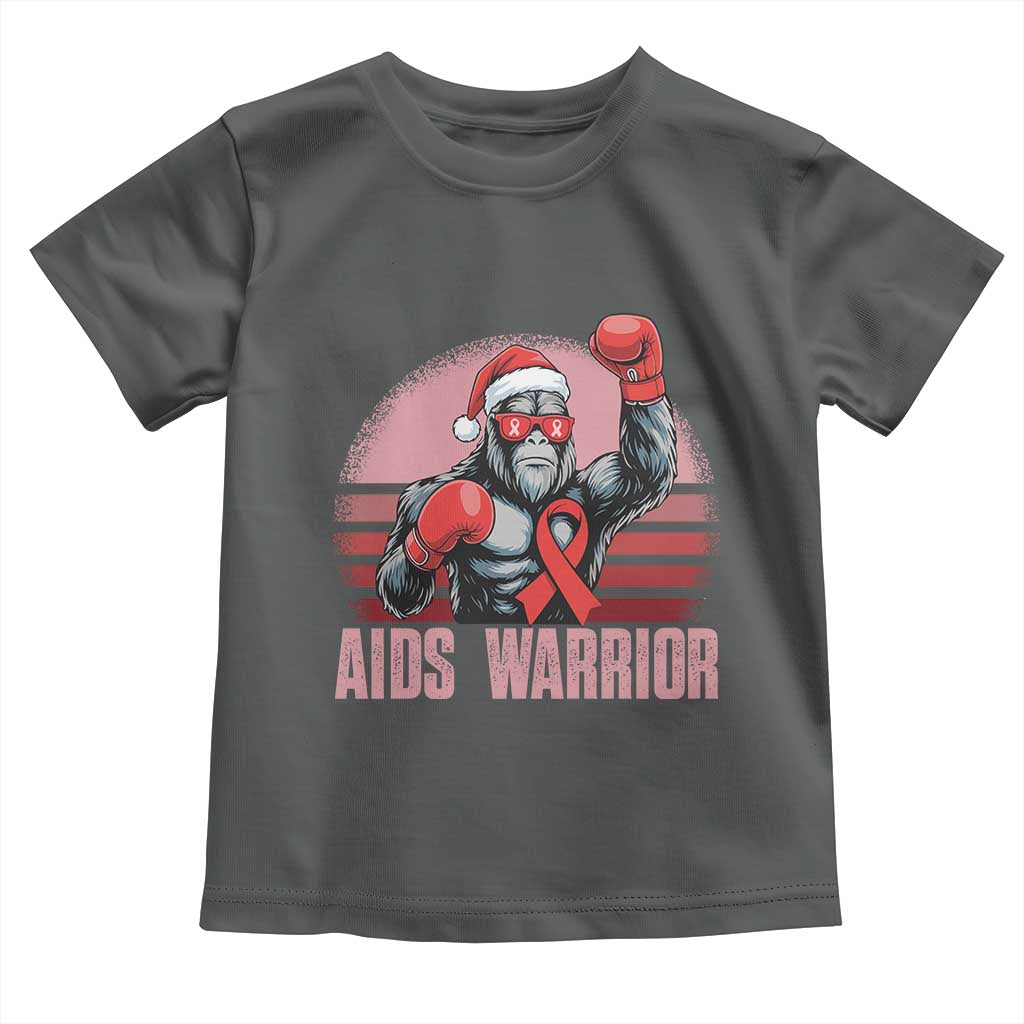 Christmas Santa Bigfoot HIV Awareness Toddler T Shirt Retro Vintage Style Gift - Wonder Print Shop