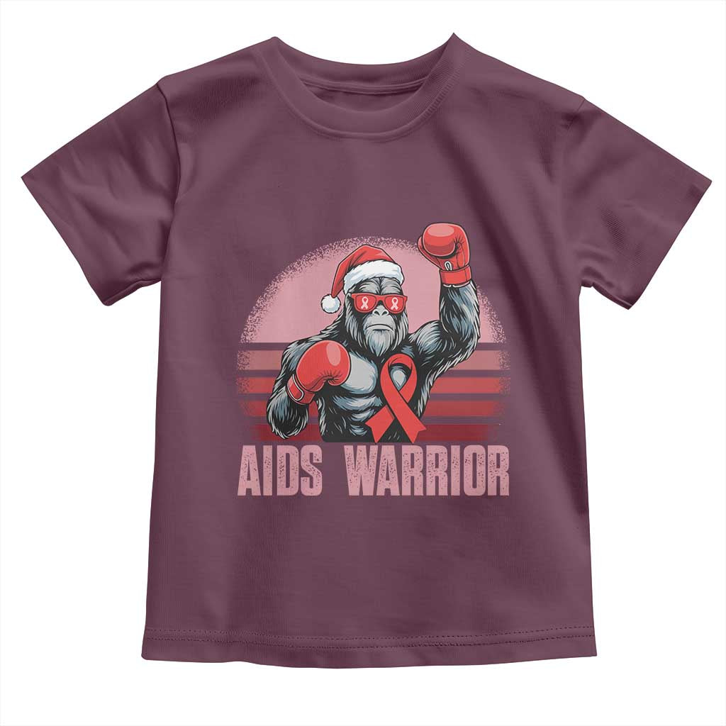 Christmas Santa Bigfoot HIV Awareness Toddler T Shirt Retro Vintage Style Gift - Wonder Print Shop