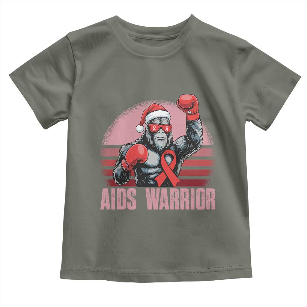 Christmas Santa Bigfoot HIV Awareness Toddler T Shirt Retro Vintage Style Gift - Wonder Print Shop