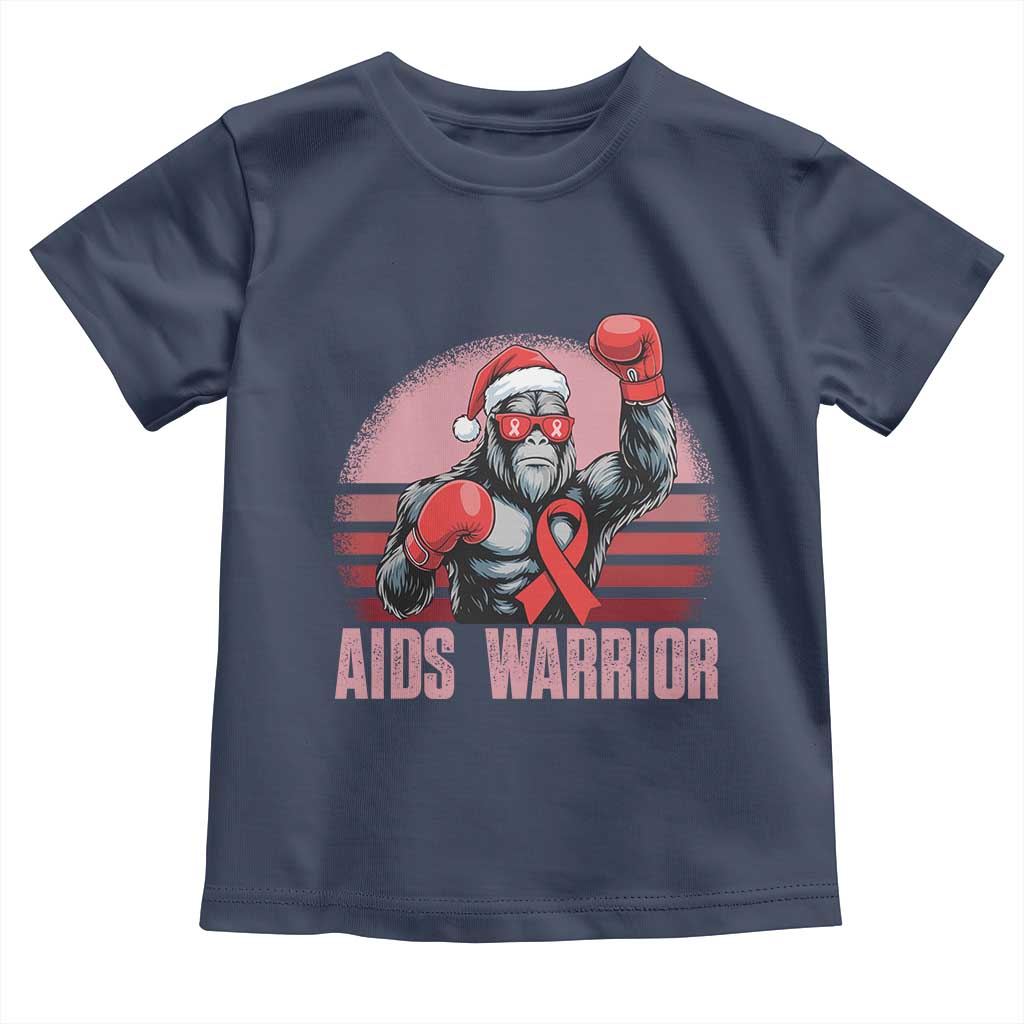 Christmas Santa Bigfoot HIV Awareness Toddler T Shirt Retro Vintage Style Gift - Wonder Print Shop