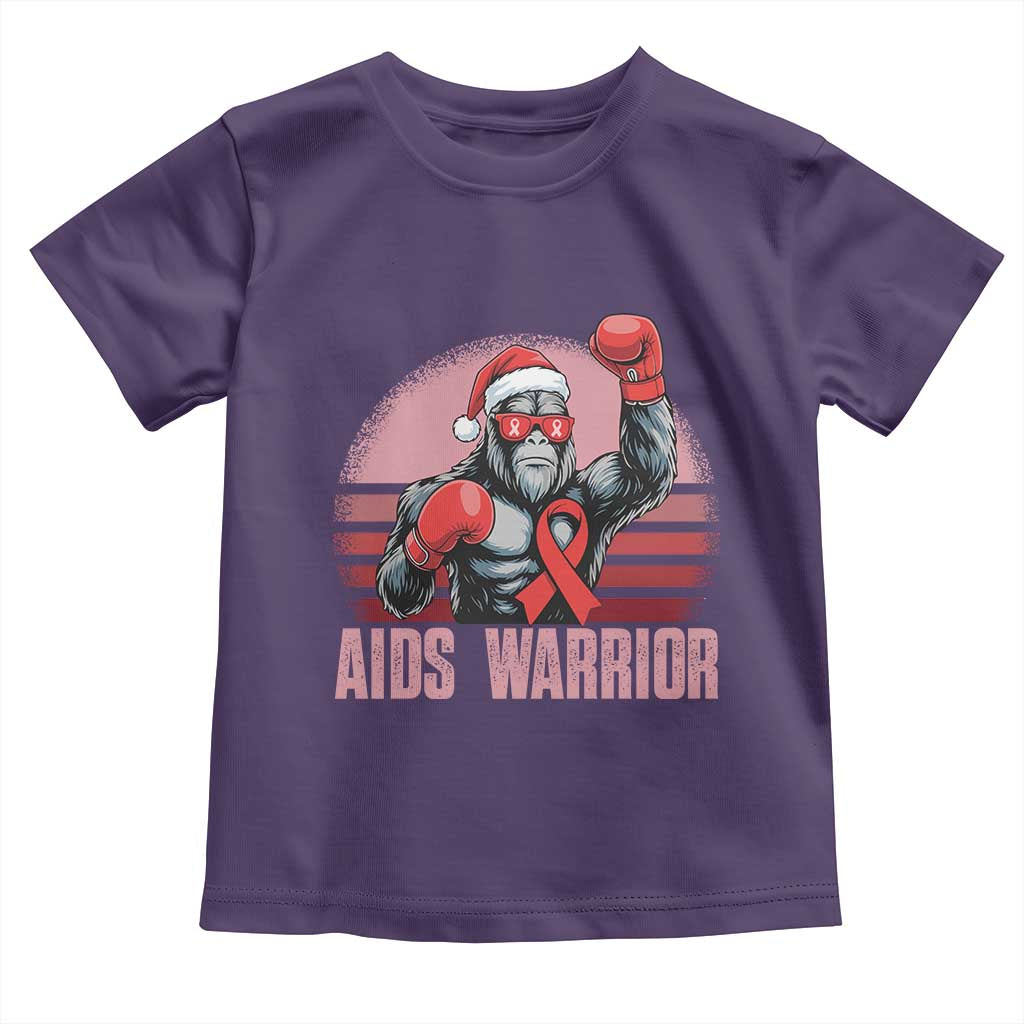 Christmas Santa Bigfoot HIV Awareness Toddler T Shirt Retro Vintage Style Gift - Wonder Print Shop