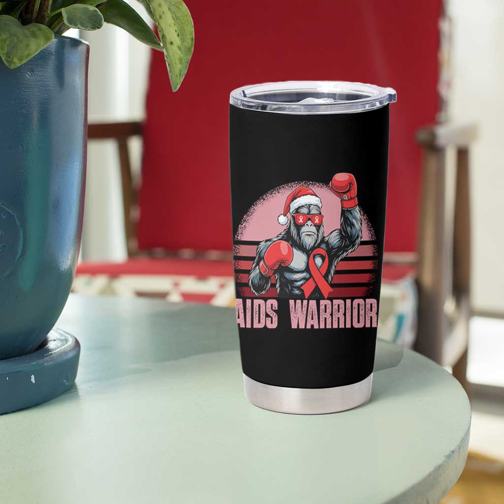 Christmas Santa Bigfoot HIV Awareness Tumbler Cup Retro Vintage Style Gift - Wonder Print Shop