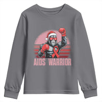 Christmas Santa Bigfoot HIV Awareness Youth Sweatshirt Retro Vintage Style Gift - Wonder Print Shop