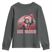 Christmas Santa Bigfoot HIV Awareness Youth Sweatshirt Retro Vintage Style Gift - Wonder Print Shop