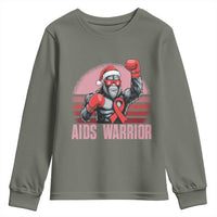 Christmas Santa Bigfoot HIV Awareness Youth Sweatshirt Retro Vintage Style Gift - Wonder Print Shop