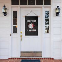His Fight Is My Fight HIV Warrior Garden Flag Red Ribbon Boxing Gift - Wonder Print Shop