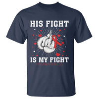 His Fight Is My Fight HIV Warrior T Shirt Red Ribbon Boxing Gift - Wonder Print Shop
