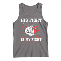 His Fight Is My Fight HIV Warrior Tank Top Red Ribbon Boxing Gift - Wonder Print Shop