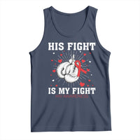 His Fight Is My Fight HIV Warrior Tank Top Red Ribbon Boxing Gift - Wonder Print Shop