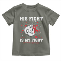 His Fight Is My Fight HIV Warrior Toddler T Shirt Red Ribbon Boxing Gift - Wonder Print Shop