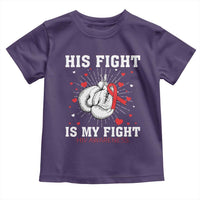 His Fight Is My Fight HIV Warrior Toddler T Shirt Red Ribbon Boxing Gift - Wonder Print Shop