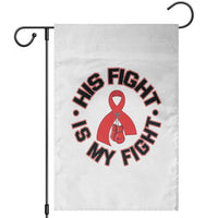 HIV Warrior His Fight Is My Fight Garden Flag Red Ribbon Boxing Gift - Wonder Print Shop