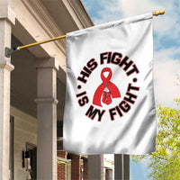 HIV Warrior His Fight Is My Fight Garden Flag Red Ribbon Boxing Gift - Wonder Print Shop