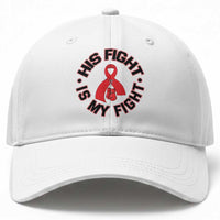 HIV Warrior His Fight Is My Fight Baseball Cap Red Ribbon Boxing Gift