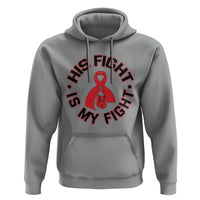 HIV Warrior His Fight Is My Fight Hoodie Red Ribbon Boxing Gift - Wonder Print Shop