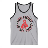 HIV Warrior His Fight Is My Fight Tank Top Red Ribbon Boxing Gift - Wonder Print Shop