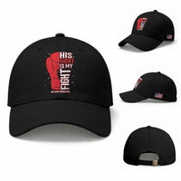 His Fight Is My Fight Baseball Cap Red Ribbon HIV Awareness Boxing Gift