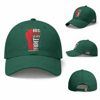 His Fight Is My Fight Baseball Cap Red Ribbon HIV Awareness Boxing Gift