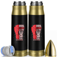 His Fight Is My Fight Bullet Tumbler Red Ribbon HIV Awareness Boxing Gift - Wonder Print Shop