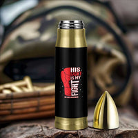 His Fight Is My Fight Bullet Tumbler Red Ribbon HIV Awareness Boxing Gift - Wonder Print Shop