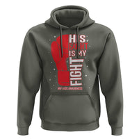 His Fight Is My Fight Hoodie Red Ribbon HIV Awareness Boxing Gift - Wonder Print Shop