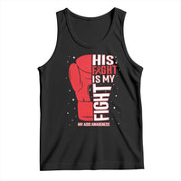 His Fight Is My Fight Tank Top Red Ribbon HIV Awareness Boxing Gift - Wonder Print Shop
