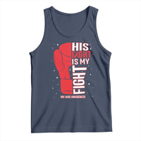 His Fight Is My Fight Tank Top Red Ribbon HIV Awareness Boxing Gift - Wonder Print Shop