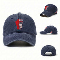 His Fight Is My Fight Washed Cotton Baseball Cap Red Ribbon HIV Awareness Boxing Gift