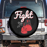 Fight Pray For A Cure Spare Tire Cover Red Ribbon HIV Awareness Boxing Gift - Wonder Print Shop