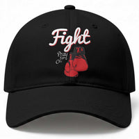 Fight Pray For A Cure Baseball Cap Red Ribbon HIV Awareness Boxing Gift