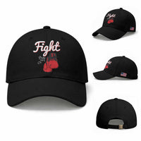 Fight Pray For A Cure Baseball Cap Red Ribbon HIV Awareness Boxing Gift