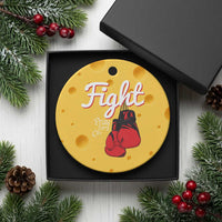 Fight Pray For A Cure Ceramic Ornament Red Ribbon HIV Awareness Boxing Gift - Wonder Print Shop