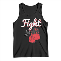 Fight Pray For A Cure Tank Top Red Ribbon HIV Awareness Boxing Gift - Wonder Print Shop
