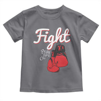 Fight Pray For A Cure Toddler T Shirt Red Ribbon HIV Awareness Boxing Gift - Wonder Print Shop