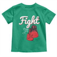 Fight Pray For A Cure Toddler T Shirt Red Ribbon HIV Awareness Boxing Gift - Wonder Print Shop