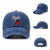 Fight Pray For A Cure Washed Cotton Baseball Cap Red Ribbon HIV Awareness Boxing Gift