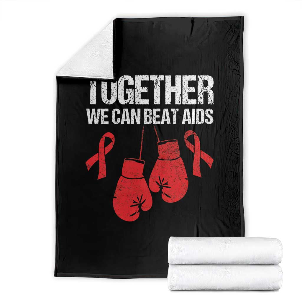 Together We Can Beat AIDS Throw Blanket Boxing HIV Awareness Gift - Wonder Print Shop