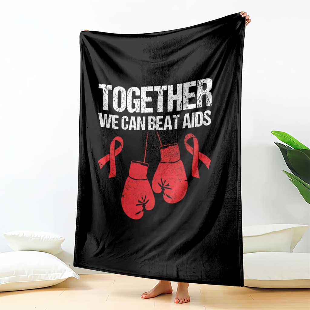 Together We Can Beat AIDS Throw Blanket Boxing HIV Awareness Gift - Wonder Print Shop
